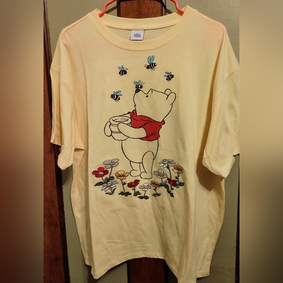 Disney Tops - Winnie the Pooh Embroidered T‑Shirt, Light Yellow – Disney Licensed – Size XL